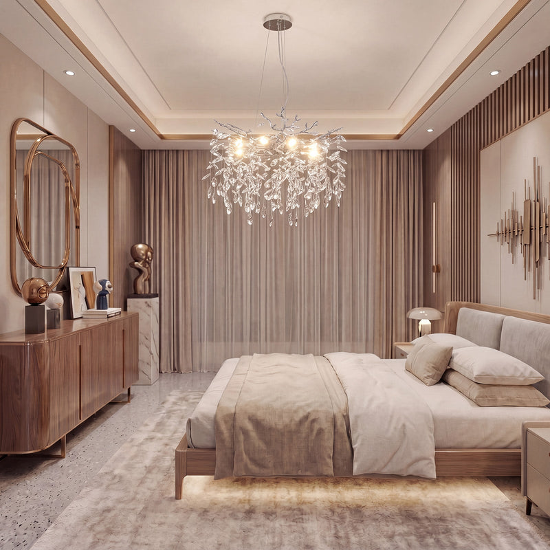 Crystal Tree Branches Chandelier 60cm Gold/Silver 8-Light Luxury Pendant CL-LCTB60