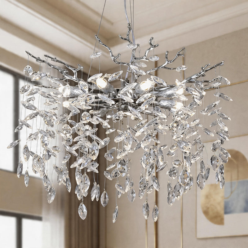 Crystal Tree Branches Chandelier 60cm Gold/Silver 8-Light Luxury Pendant CL-LCTB60
