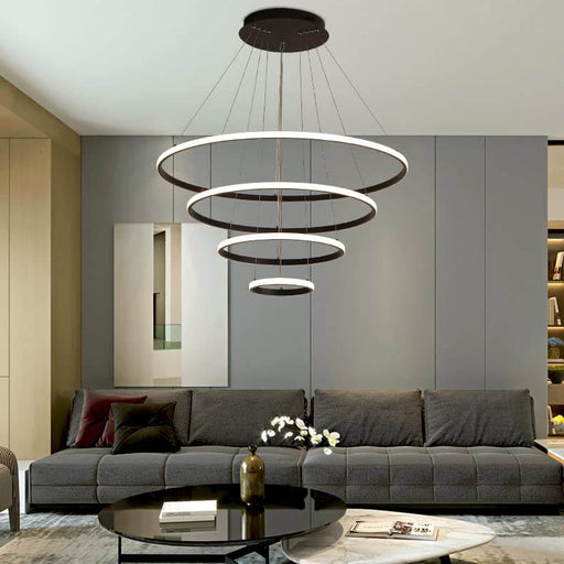4 Rings Chandelier Black 3 Colors Home Ceiling Light CL-4RB