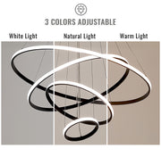 4 Rings Chandelier Black 3 Colors Home Ceiling Light CL-4RB