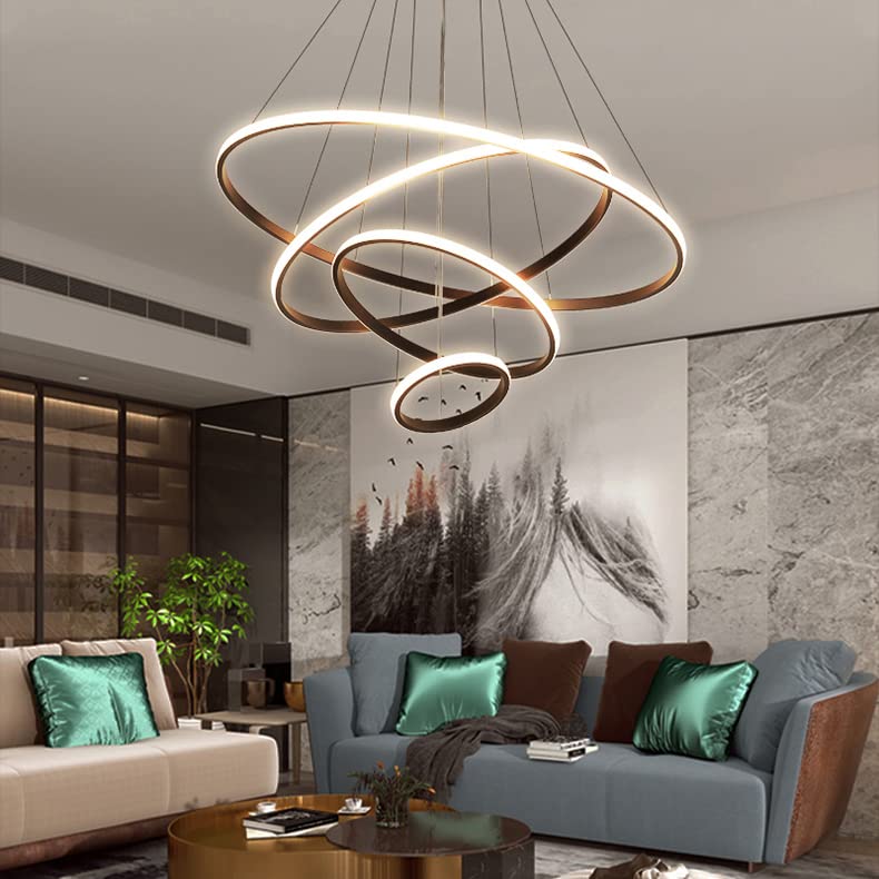 4 Rings Chandelier Black 3 Colors Home Ceiling Light CL-4RB