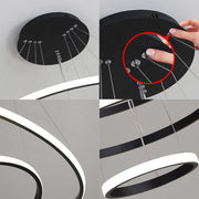 4 Rings Chandelier Black 3 Colors Home Ceiling Light CL-4RB