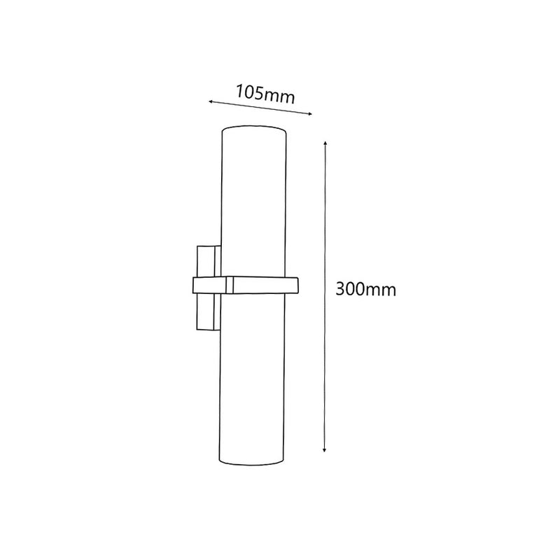 3A Lighting 21191: 2lt Fixed Pillar Wall Spot Black