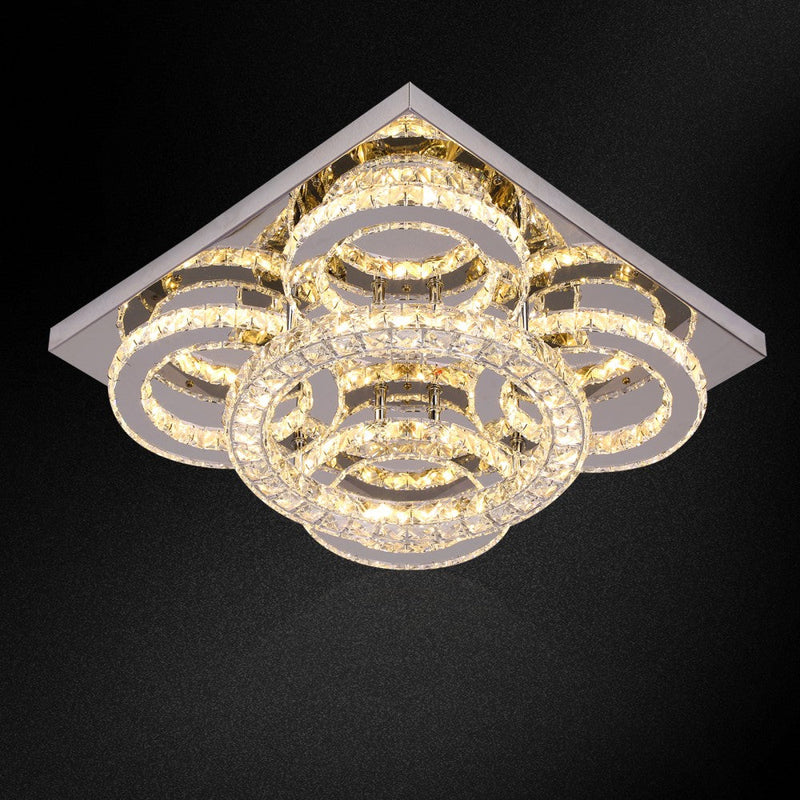 Aveline 51W Tri-Colour Dimmable Crystal Flush Mount Ceiling Light – 40.5cm - image 16