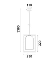 CLA Lighting SWING: Oblong Wood Frame Pendant Lights dimensions diagram