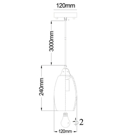 CLA Lighting GLAZE: Hand Blown Glass Pendant Lights dimensions diagram