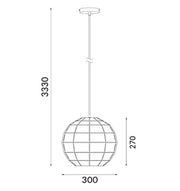 CLA Lighting ARMIS wine glass pendant light dimensions diagram