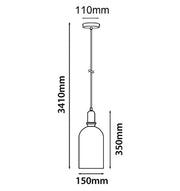 CLA Lighting HORTEN pendant light dimensions diagram