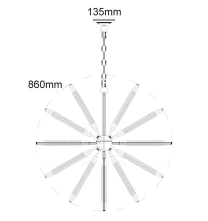 CLA Lighting MAZZA pendant light dimensions diagram
