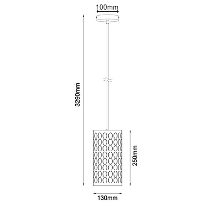 CLA Lighting MODELLO pendant light dimensions diagram