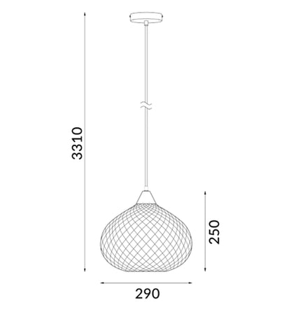 CLA Lighting RICTUS wine glass pendant dimensions diagram