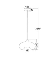 MASON Oval dimensions diagram - CLA Lighting