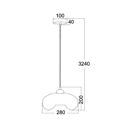 MASON Oval dimensions diagram - CLA Lighting