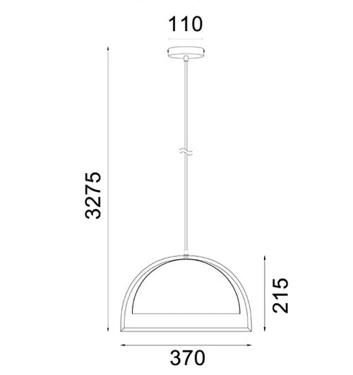 CLA Lighting SWING: Dome With Wood Frame Pendant Lights dimensions diagram