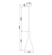 CLA Lighting CAVIAR Cone pendant light dimensions diagram