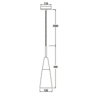 CLA Lighting FINN Long Cone pendant light dimensions diagram