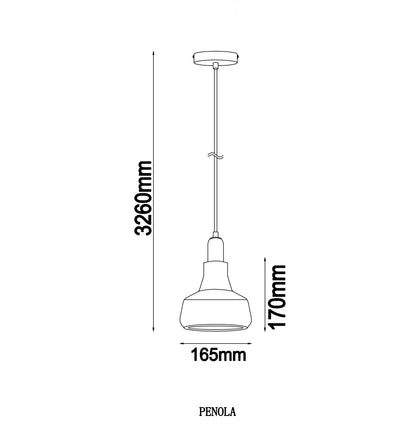 CLA Lighting PENOLA pendant light dimensions diagram
