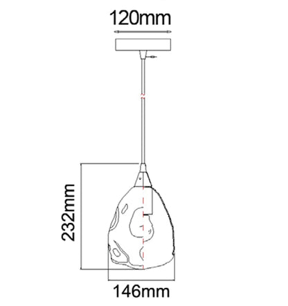 CLA Lighting ORDITO pendant light dimensions diagram