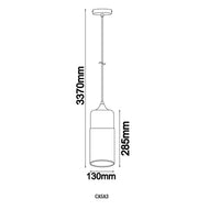 CLA Lighting CASA Oblong pendant light dimensions diagram