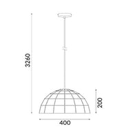 CLA Lighting ARMIS dome pendant light dimensions diagram