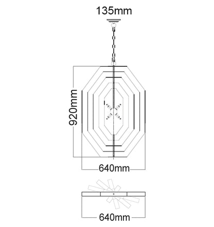 CLA Lighting ORBITA2 pendant light dimensions diagram