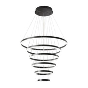 DIY 5/6 Rings Chandelier Modern Black White Dimmable Ceiling CL-NRBC