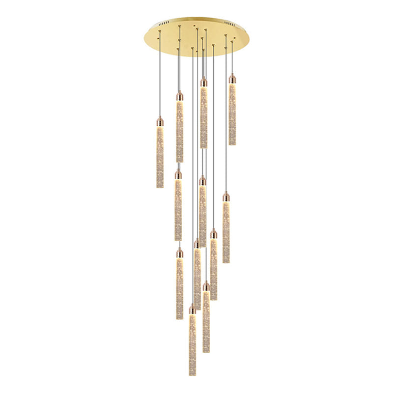 Staircase Crystal Chandelier Modern 12/18-Light Chain Light CL-CBAR