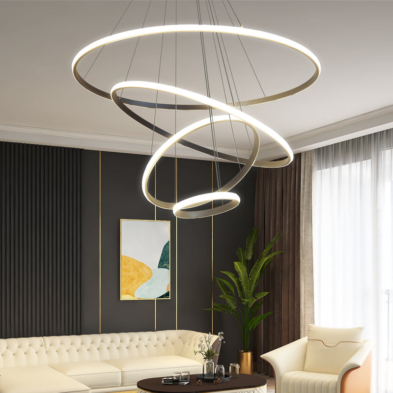 Lucina 4-Ring LED Pendant Light 3CCT – Black - image 2