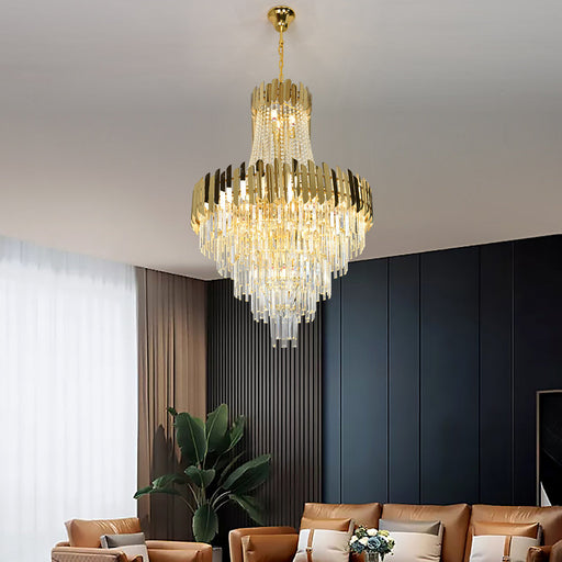 Aria 23-Light Gold Crystal Tiered Chandelier – 80cm - image 2