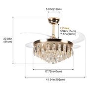 Windora Valen 42" Gold Crystal Chandelier DC Ceiling Fan w/ 3CCT LED Remote Control - image 8