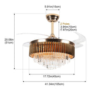 Windora Leontis 42" Gold Crystal Chandelier DC Ceiling Fan w/ 3CCT LED Remote Control - image 8