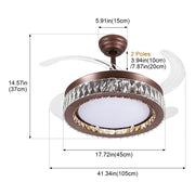 Windora Calista 42" Antique Bronze Crystal Chandelier DC Ceiling Fan w/ 3CCT LED Remote Control - image 8