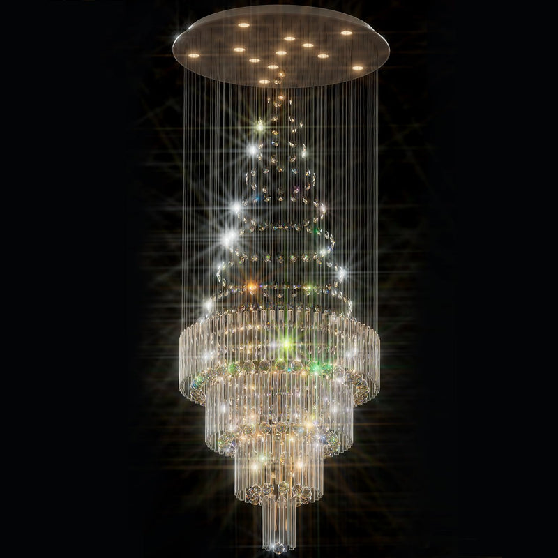 High Ceiling Crystal Chandelier Raindrop Staircase Chandelier CL-LRC