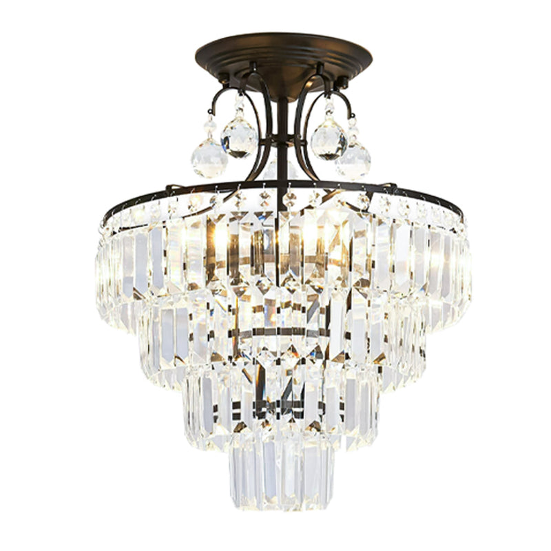 4 Lights Crystal Chandelier 40x50cm 3 Colors Cake Ceiling Lamp CL-CAKE