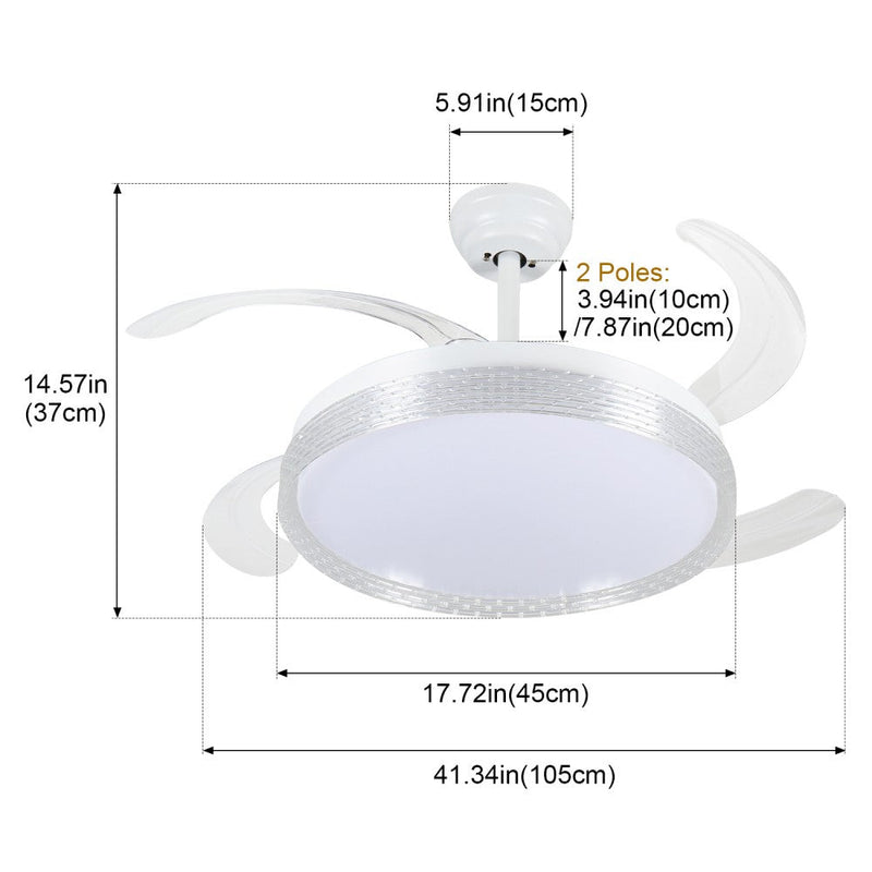 Windora Liora 42" White Weave DC Ceiling Fan w/ 3CCT LED Remote Control - image 8
