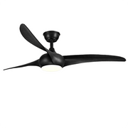 Ceiling Fan with LED Light 60" Black ABS Blades Remote ControlCF-6005