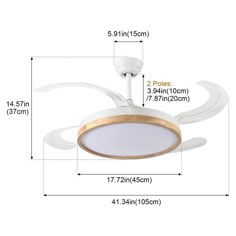 Windora Brielle 42" Wood Accent DC Ceiling Fan w/ 3CCT LED Remote Control - image 8