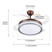 Windora Thalia 42" Antique Bronze Crystal Chandelier DC Ceiling Fan w/ 3CCT LED Remote - image 8
