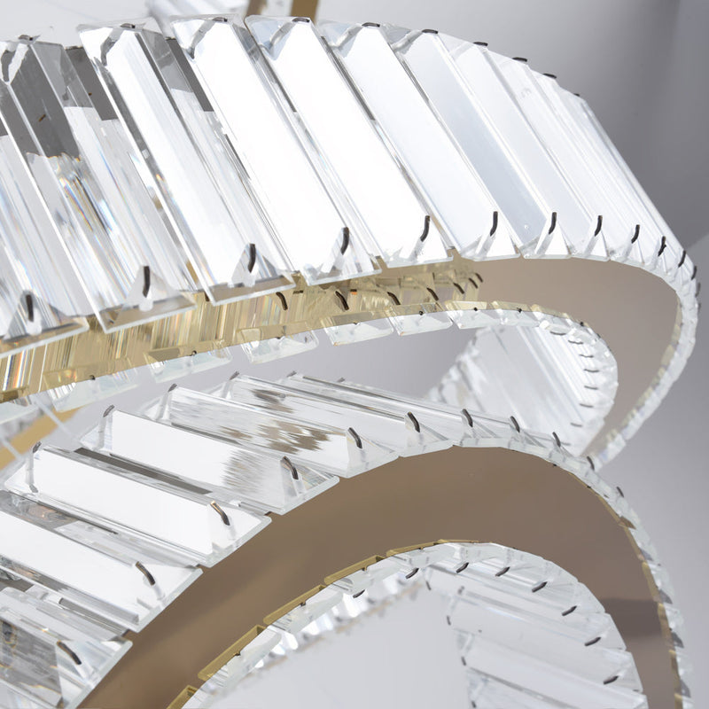 Helix 5-Ring Dimmable Crystal Chandelier – Gold Finish - image 3