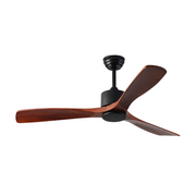 52''Black&Brown Ceiling Fan Walnut Wood Blades with Remote CF-5203