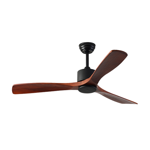 52''Black&Brown Ceiling Fan Walnut Wood Blades with Remote CF-5203