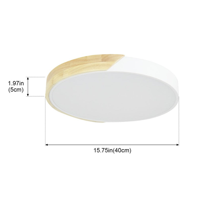 Elwyn 36W Wood Accent Tri-Colour Ceiling Oyster Light – 40cm - image 8