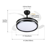 Windora Cyra 42" Black Halo DC Ceiling Fan w/ 3CCT LED Remote Control - image 8