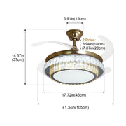 Windora Aurea 42" Gold Dual-Tone Crystal DC Ceiling Fan w/ 3CCT LED Remote Control - image 7