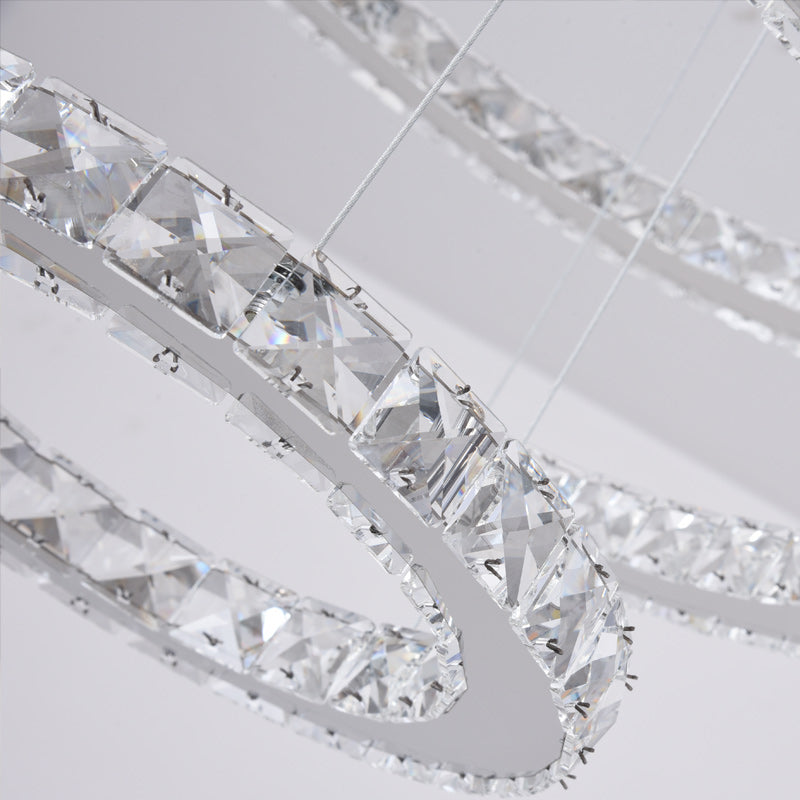 Zaria 3-Ring Crystal Chandelier – Tri-Colour Adjustable - image 2