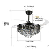 Windora Nyx 42" Black Crystal Chandelier DC Ceiling Fan w/ 3CCT LED Remote Control - image 8