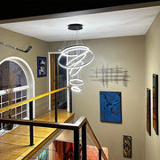 DIY 5/6 Rings Chandelier Modern Black White Dimmable Ceiling CL-NRBC