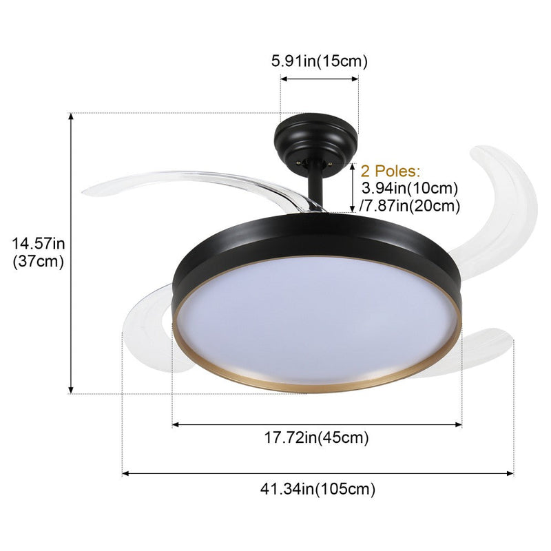 Windora Orien 42" Black Trim DC Ceiling Fan w/ 3CCT LED Remote Control - image 8