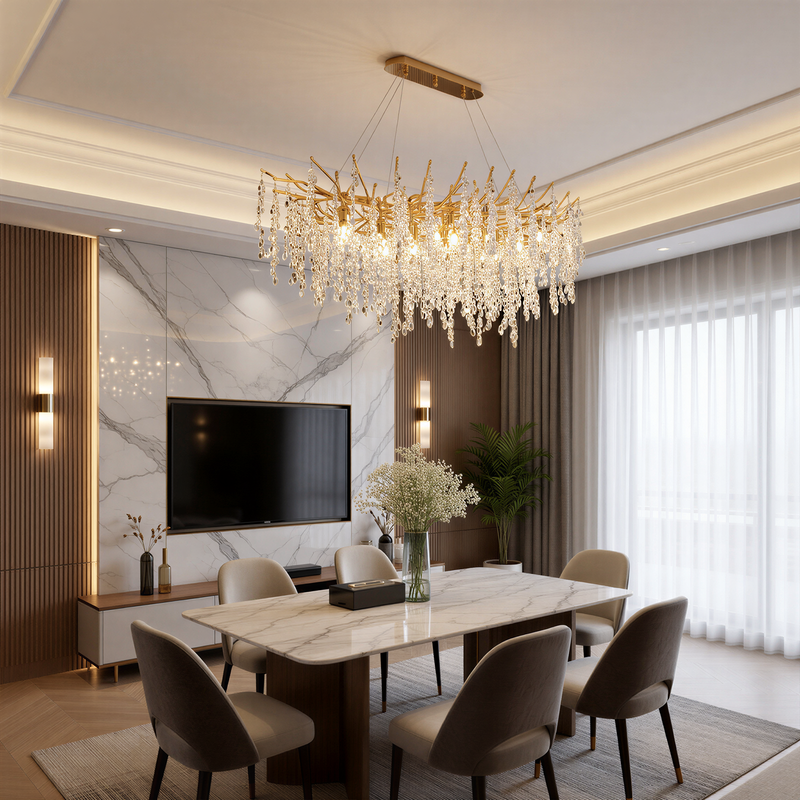 Crystal Tree Branches Chandelier Luxury 10-Light Elegant Pendant CL-CTBC