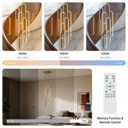 Large 6-Ring LED Chandelier Modern Dimmable Ceiling Light Foyer With Remote CL-HSL/CL-OSL